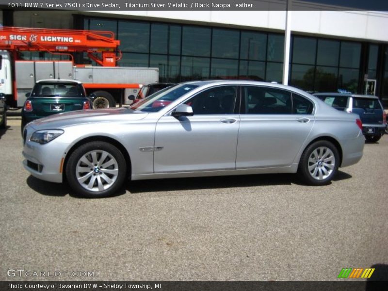 Titanium Silver Metallic / Black Nappa Leather 2011 BMW 7 Series 750Li xDrive Sedan