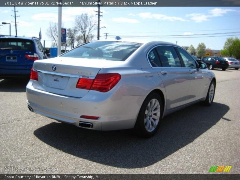 Titanium Silver Metallic / Black Nappa Leather 2011 BMW 7 Series 750Li xDrive Sedan