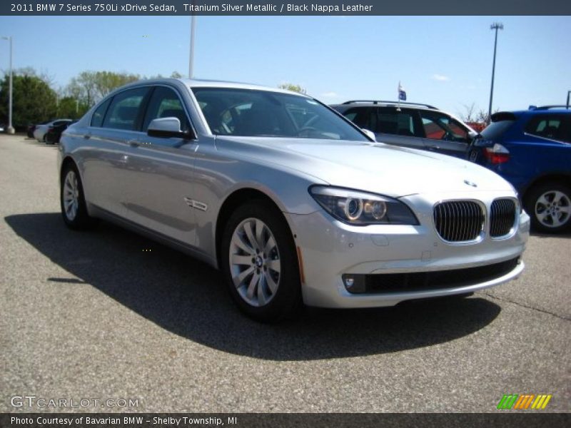 Titanium Silver Metallic / Black Nappa Leather 2011 BMW 7 Series 750Li xDrive Sedan