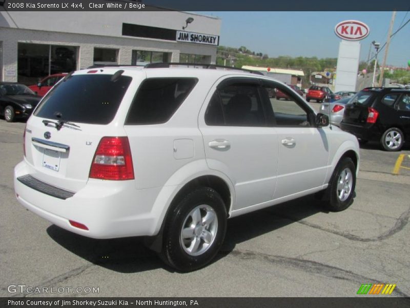 Clear White / Beige 2008 Kia Sorento LX 4x4
