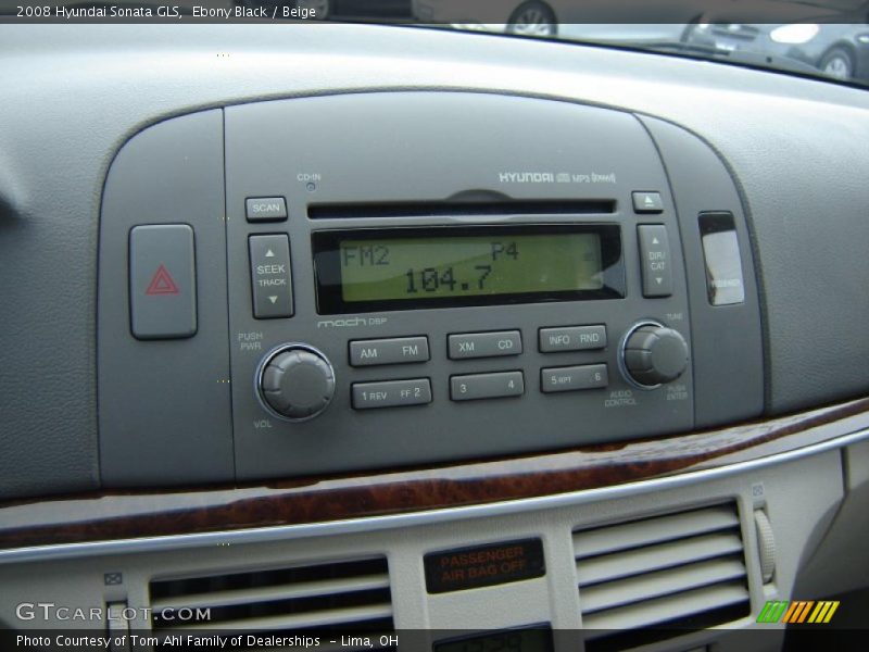 Ebony Black / Beige 2008 Hyundai Sonata GLS