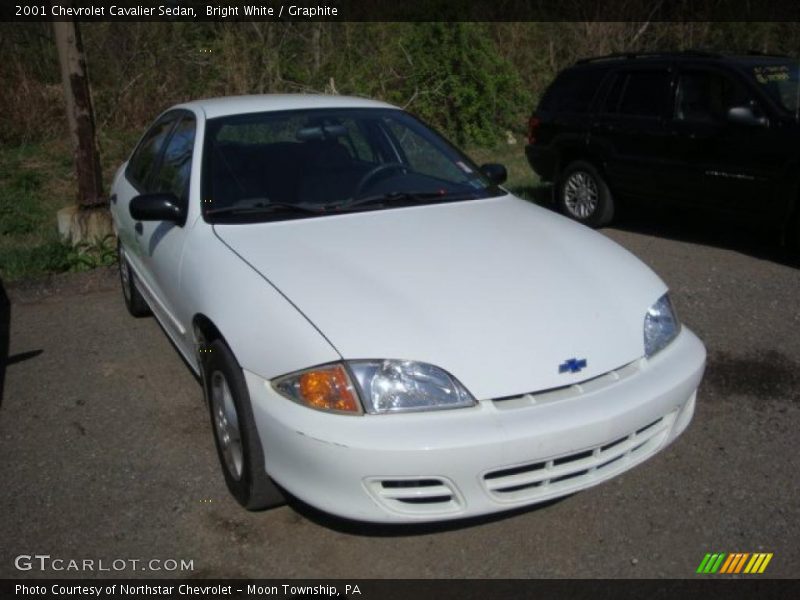 Bright White / Graphite 2001 Chevrolet Cavalier Sedan
