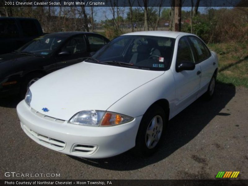 Bright White / Graphite 2001 Chevrolet Cavalier Sedan
