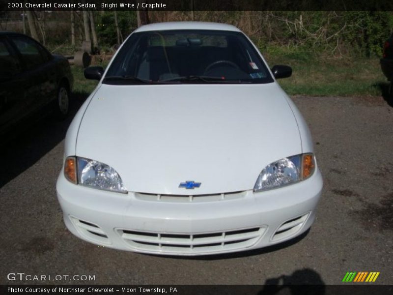 Bright White / Graphite 2001 Chevrolet Cavalier Sedan