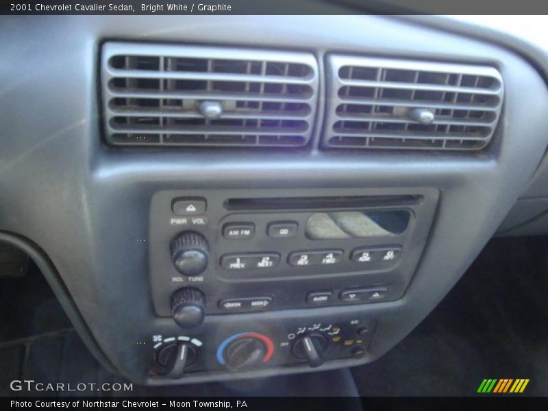 Bright White / Graphite 2001 Chevrolet Cavalier Sedan