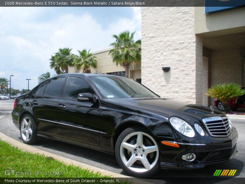 Sienna Black Metallic / Sahara Beige/Black 2008 Mercedes-Benz E 550 Sedan