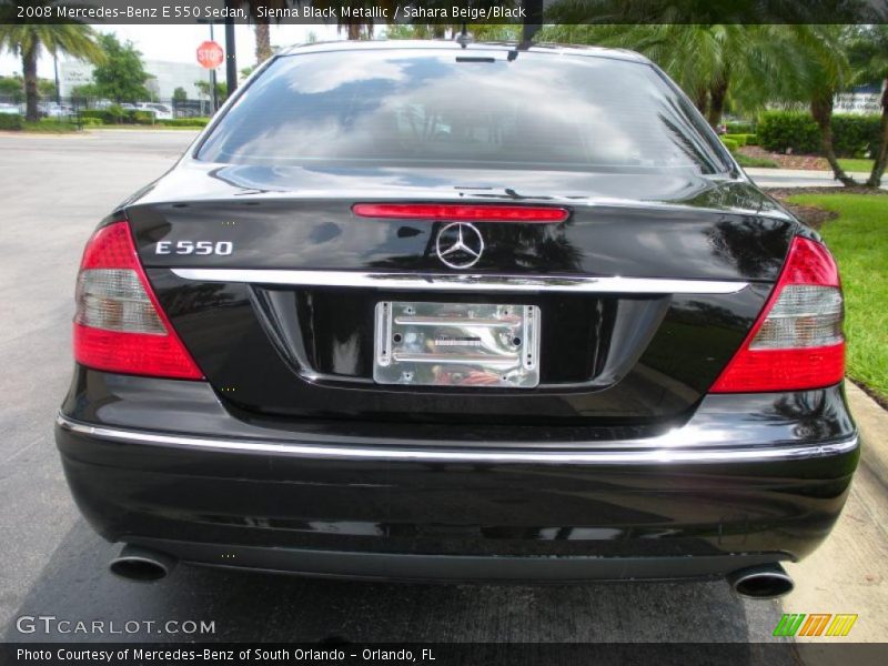 Sienna Black Metallic / Sahara Beige/Black 2008 Mercedes-Benz E 550 Sedan