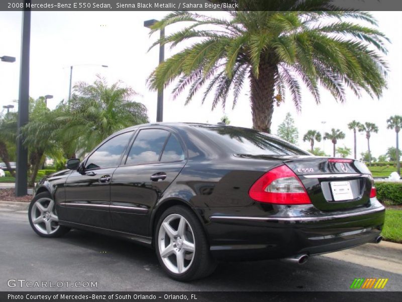 Sienna Black Metallic / Sahara Beige/Black 2008 Mercedes-Benz E 550 Sedan