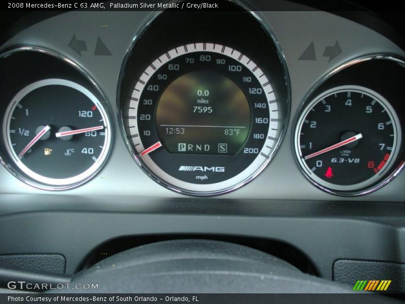 Palladium Silver Metallic / Grey/Black 2008 Mercedes-Benz C 63 AMG
