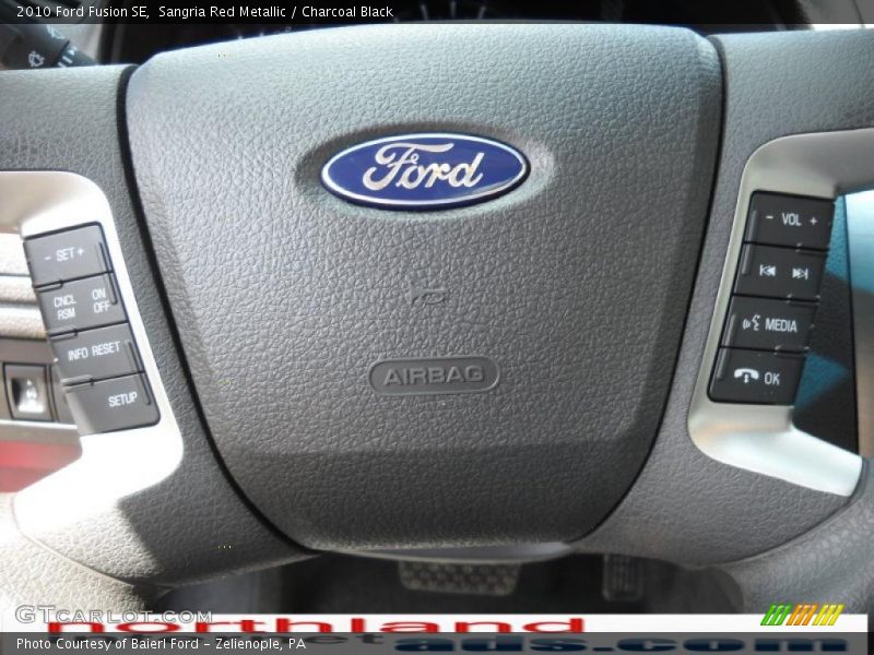 Sangria Red Metallic / Charcoal Black 2010 Ford Fusion SE