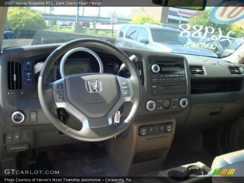 Dark Cherry Pearl / Beige 2007 Honda Ridgeline RTL