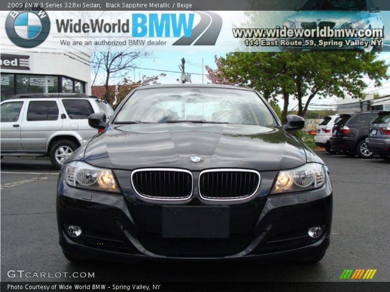 Black Sapphire Metallic / Beige 2009 BMW 3 Series 328xi Sedan