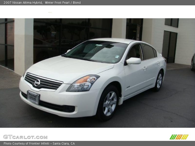 Winter Frost Pearl / Blond 2007 Nissan Altima Hybrid