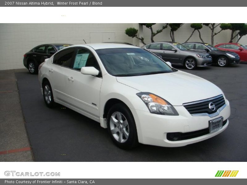 Winter Frost Pearl / Blond 2007 Nissan Altima Hybrid