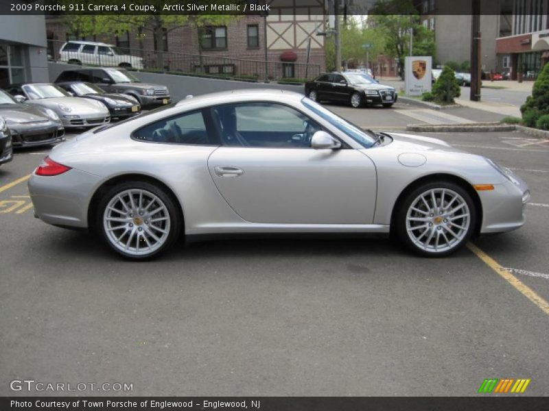Arctic Silver Metallic / Black 2009 Porsche 911 Carrera 4 Coupe