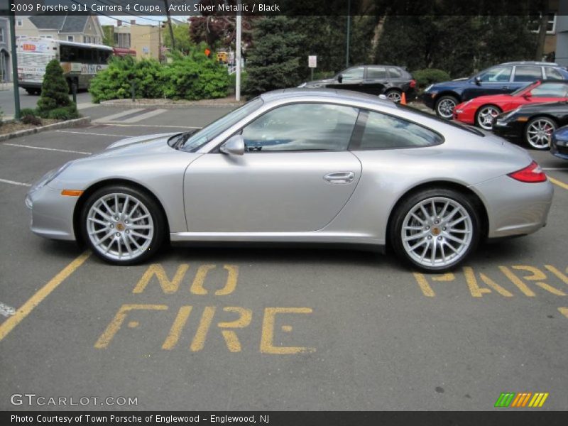 Arctic Silver Metallic / Black 2009 Porsche 911 Carrera 4 Coupe