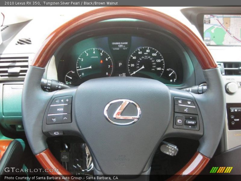 Tungsten Silver Pearl / Black/Brown Walnut 2010 Lexus RX 350