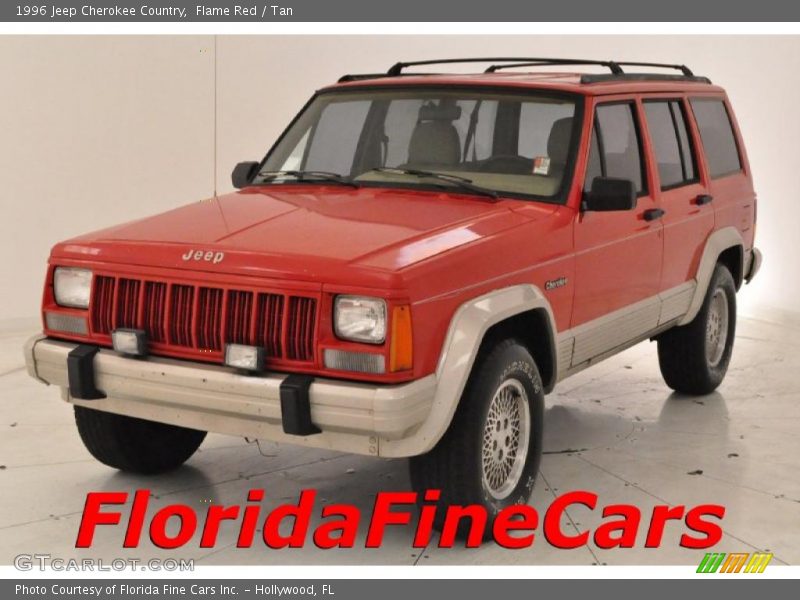 Flame Red / Tan 1996 Jeep Cherokee Country