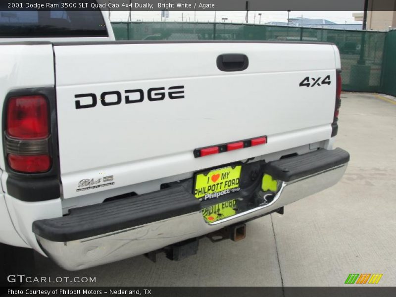 Bright White / Agate 2001 Dodge Ram 3500 SLT Quad Cab 4x4 Dually