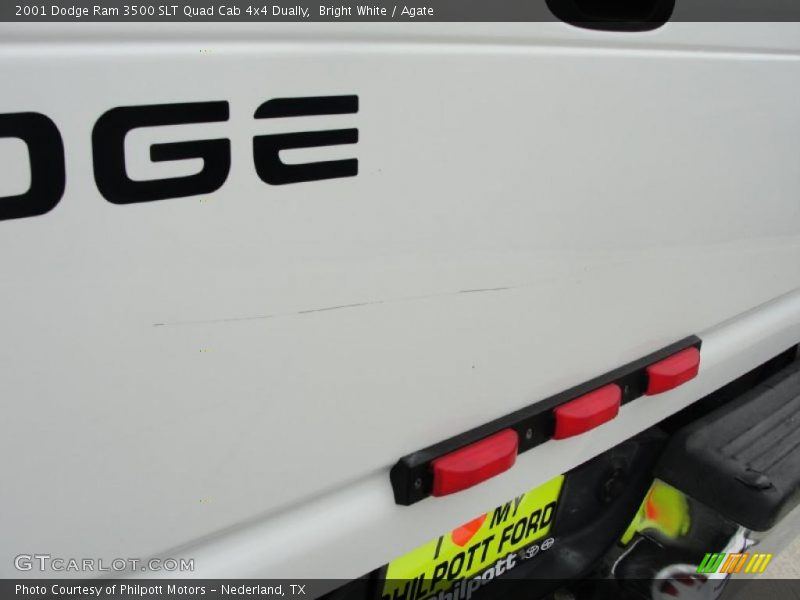 Bright White / Agate 2001 Dodge Ram 3500 SLT Quad Cab 4x4 Dually