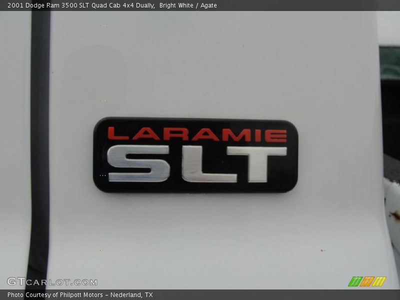 Bright White / Agate 2001 Dodge Ram 3500 SLT Quad Cab 4x4 Dually