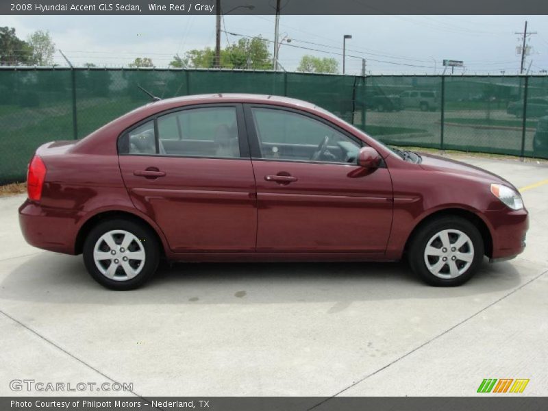 Wine Red / Gray 2008 Hyundai Accent GLS Sedan