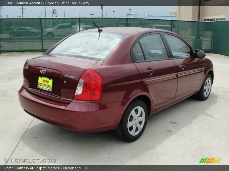 Wine Red / Gray 2008 Hyundai Accent GLS Sedan