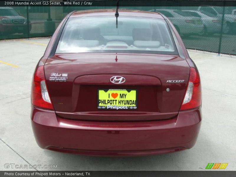 Wine Red / Gray 2008 Hyundai Accent GLS Sedan