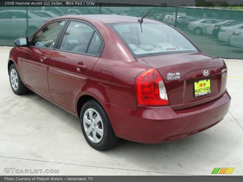 Wine Red / Gray 2008 Hyundai Accent GLS Sedan