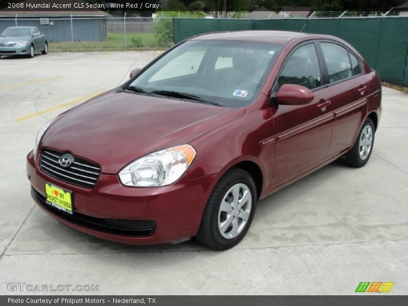 Wine Red / Gray 2008 Hyundai Accent GLS Sedan