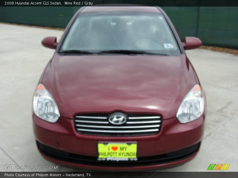 Wine Red / Gray 2008 Hyundai Accent GLS Sedan