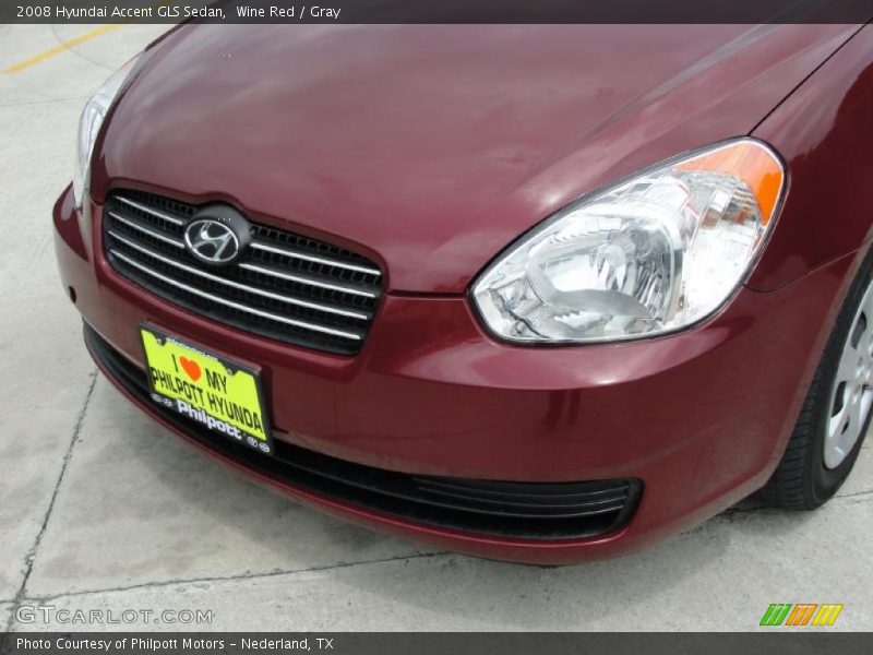 Wine Red / Gray 2008 Hyundai Accent GLS Sedan