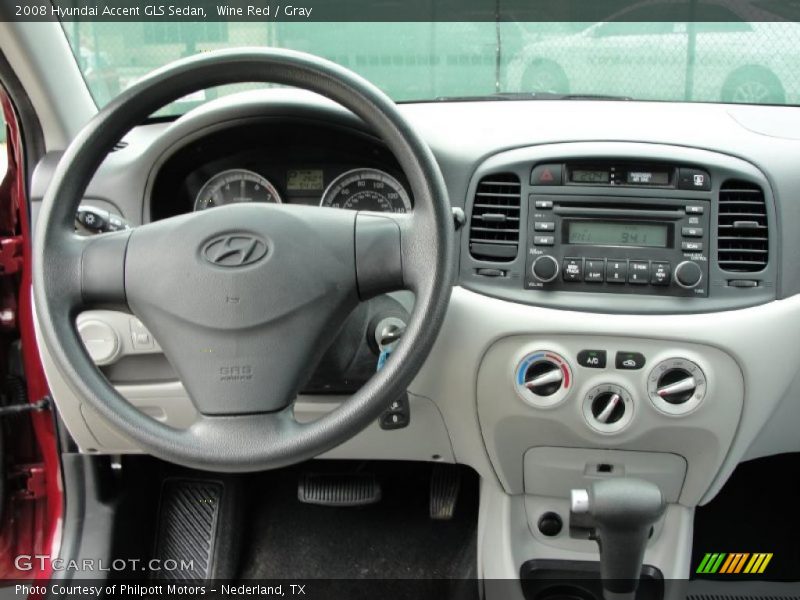 Wine Red / Gray 2008 Hyundai Accent GLS Sedan