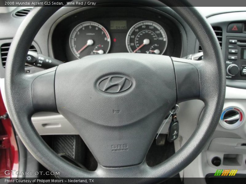 Wine Red / Gray 2008 Hyundai Accent GLS Sedan