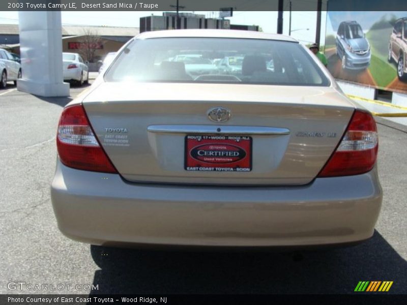 Desert Sand Mica / Taupe 2003 Toyota Camry LE