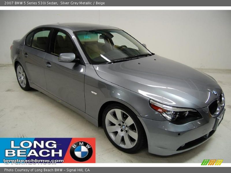 Silver Grey Metallic / Beige 2007 BMW 5 Series 530i Sedan