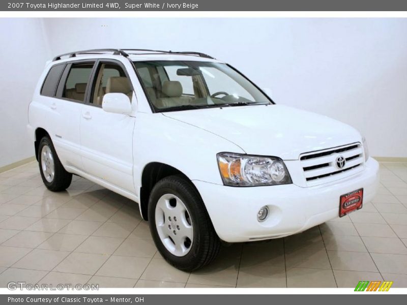 Super White / Ivory Beige 2007 Toyota Highlander Limited 4WD