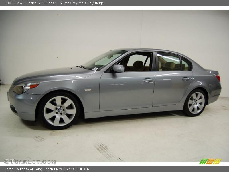 Silver Grey Metallic / Beige 2007 BMW 5 Series 530i Sedan