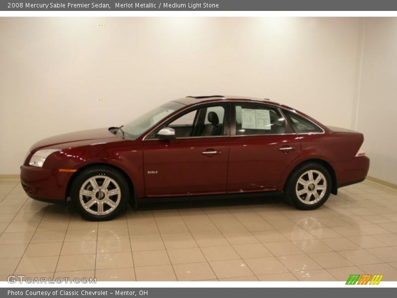 Merlot Metallic / Medium Light Stone 2008 Mercury Sable Premier Sedan