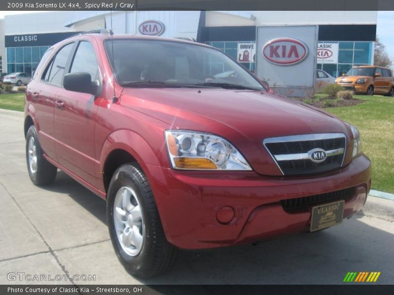 Spicy Red / Gray 2009 Kia Sorento LX 4x4