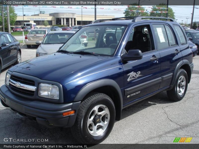 Indigo Blue Metallic / Medium Gray 2002 Chevrolet Tracker ZR2 4WD Hard Top