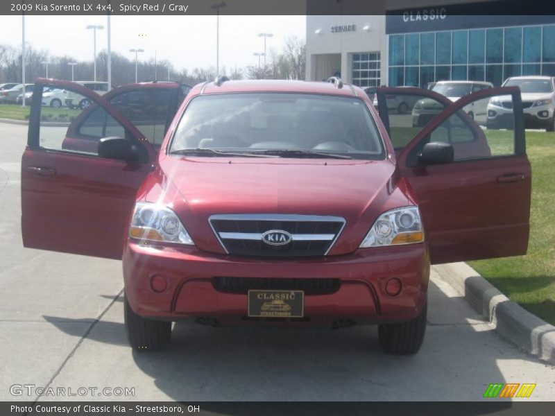 Spicy Red / Gray 2009 Kia Sorento LX 4x4