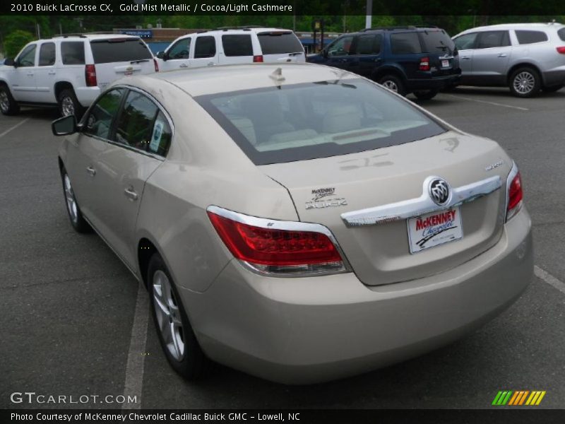 Gold Mist Metallic / Cocoa/Light Cashmere 2010 Buick LaCrosse CX