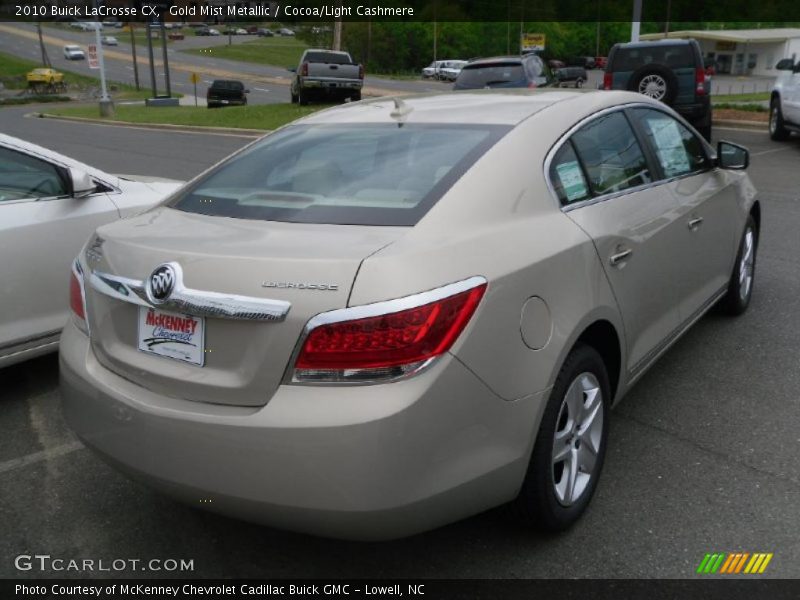 Gold Mist Metallic / Cocoa/Light Cashmere 2010 Buick LaCrosse CX