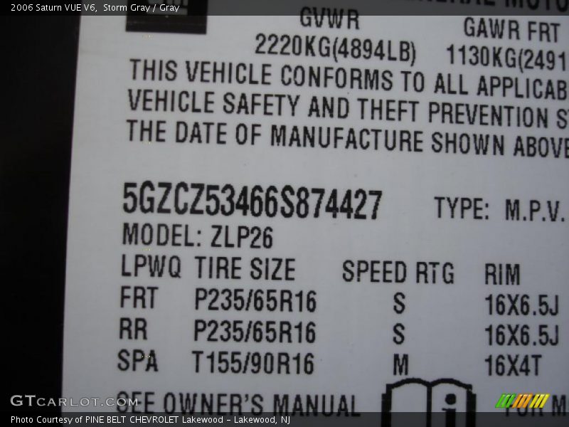 Storm Gray / Gray 2006 Saturn VUE V6