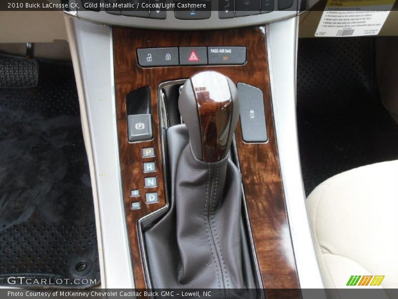 Gold Mist Metallic / Cocoa/Light Cashmere 2010 Buick LaCrosse CX