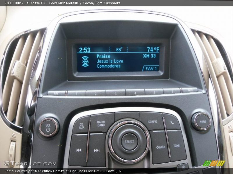 Gold Mist Metallic / Cocoa/Light Cashmere 2010 Buick LaCrosse CX