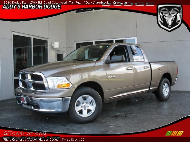 Austin Tan Pearl / Dark Slate/Medium Graystone 2010 Dodge Ram 1500 SLT Quad Cab