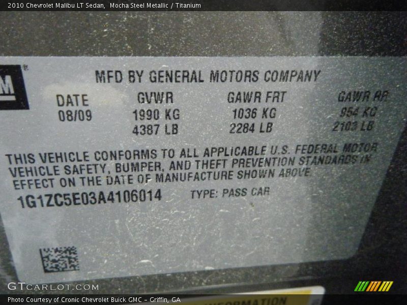 Mocha Steel Metallic / Titanium 2010 Chevrolet Malibu LT Sedan