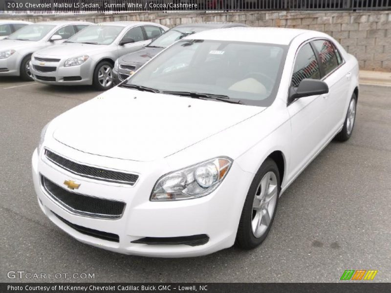 Summit White / Cocoa/Cashmere 2010 Chevrolet Malibu LS Sedan